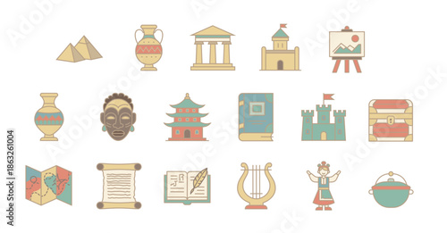 Iconos de restauración y arqueología