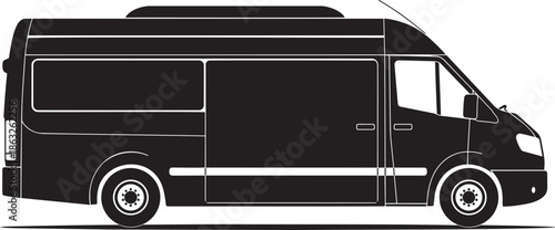 Passenger Minibus Silhouette Vector Illustration