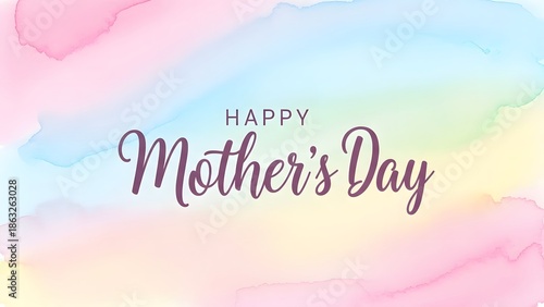 Happy mother's day greeting card with pastel colors