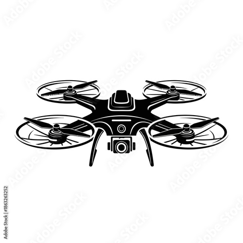 Drone with four rotor blades.