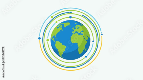 Earth Globe Planet Illustration Design.