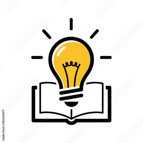 Light Bulb on Open Book.