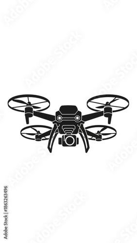 Drone with camera and propellers.