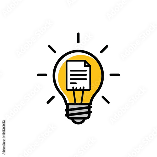 Light Bulb with Paper Inside.