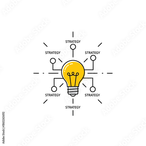 Light Bulb with Strategy Lines.