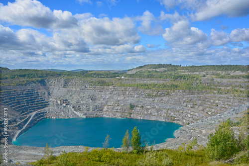 Abestos mine, Asbestos, (Val-des-Sources) Quebec, Canada. Asbestos is a set of six naturally occurring silicate minerals used commercially for their desirable physical properties.