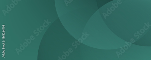 A dark green background with smooth, overlapping circles. The background is green with a gradient texture, creating a modern, abstract style. Minimal abstract circles vector gradient background