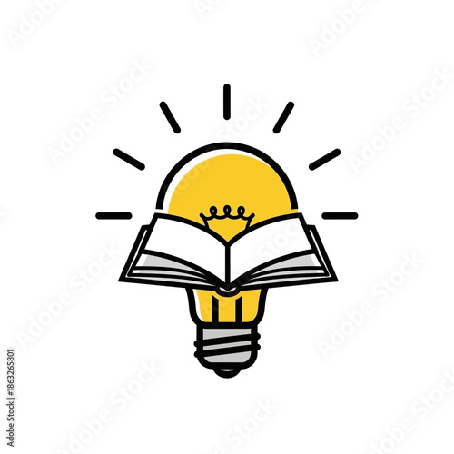 Light Bulb with Open Book Concept.