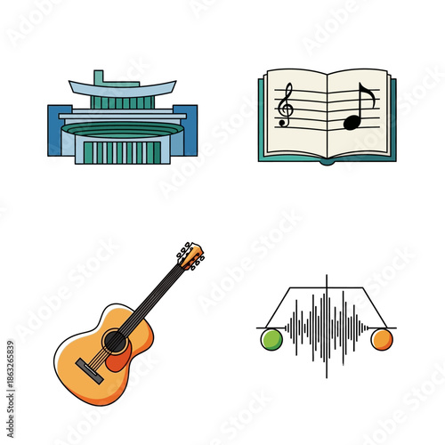 Music Guitar Sheet Sound Wave.