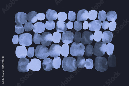 Modern Abstract Watercolor Painting, Oval Shapes, Contemporary Art