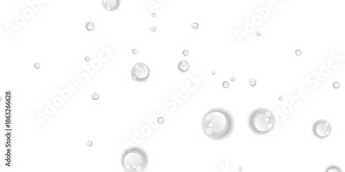 Transparent Water Drops on Isolated Transparent Background with Realistic Liquid Water Droplets Top View Condensation Effect Fresh Cool Wet Spray Bubble Splash Surface Pattern