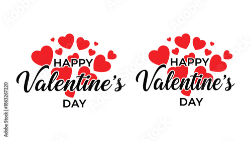 Happy Valentine's Day: A Romantic Celebration of Love. The image showcases the joyous message of Valentine's Day through the heart symbol and lettering, capturing the essence of affection and romance.