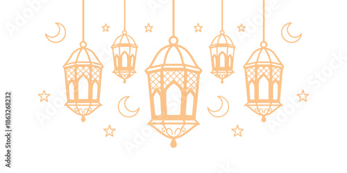 Arabic Lantern Garland Hanging for the Islamic Festival