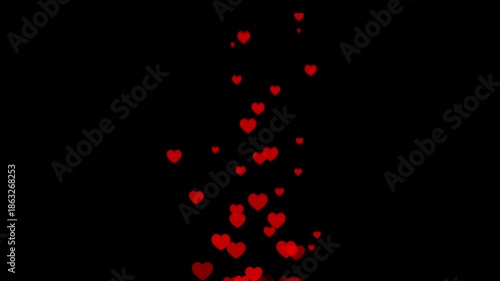 social media emoji, love react animation with alpha channel, red love heart emoji transparent background. social media love reaction. social media live streaming on black background