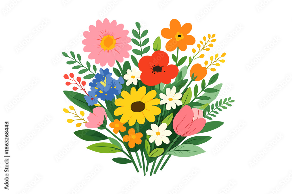 Obraz premium Vibrant Bouquet of Spring Flowers