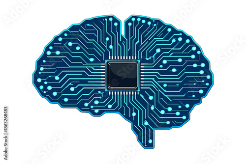 Digital Brain Circuit Board with Central Processor