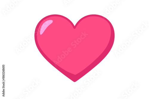 Pink heart glowing against a gray background