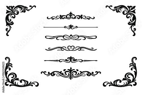 Ornate Scrollwork Corner Ornaments and Dividers