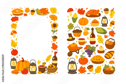 Thanksgiving Autumn Elements Collage