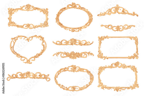 Ornate frames and decorative elements with a warm glow