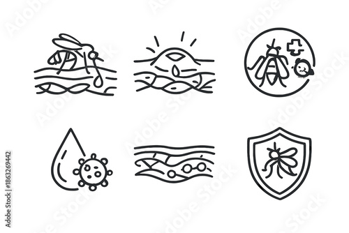 Insect bite protection icons