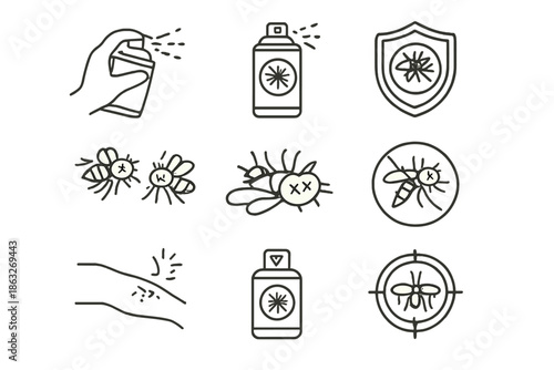 Mosquito repellent icons