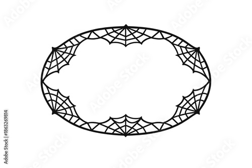 Oval Halloween Spider Web Frame