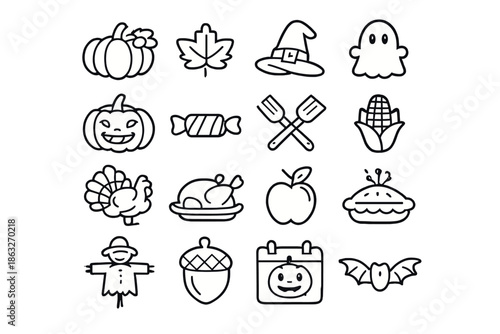 Thanksgiving and Halloween icons
