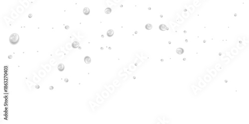 Transparent Water Drops on Isolated Transparent Background with Realistic Liquid Water Droplets Top View Condensation Effect Fresh Cool Wet Spray Bubble Splash Surface Pattern