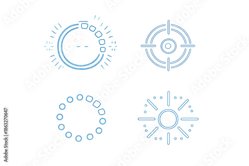 Futuristic Neon Interface Icons Set