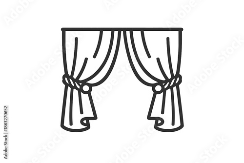 Curtain silhouette on a gradient background