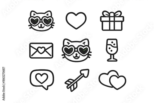Valentine's Day Icons Set