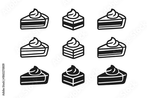Set of Cake Slice Icons