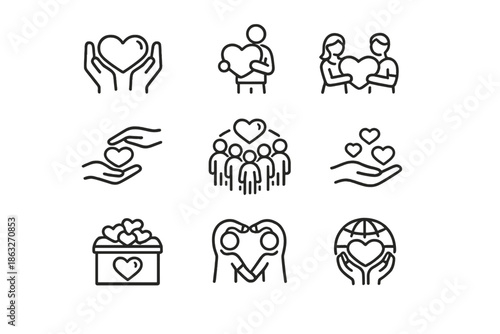 Collection of Love and Care Icons