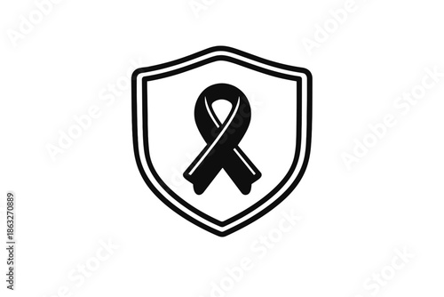 Ribbon Inside Shield Symbol