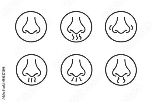 Nose Icons Representing Different Smells or Sensations