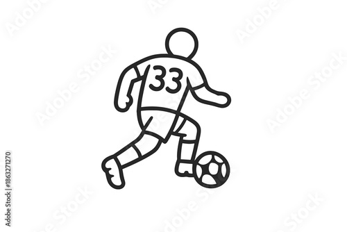 Stylized Soccer Player Dribbling a Ball