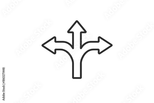 Three-way directional arrow