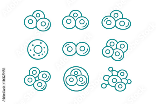 Abstract Cell Clusters Icons