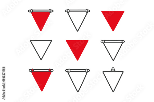 Free Download Red and Gray Triangles with Neon Glow - GFXLoad