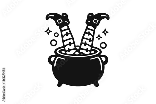Witch Legs in Cauldron