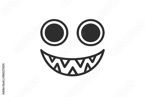 Grinning Monster Face on Gradient Background