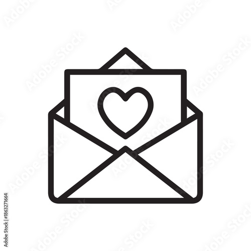 love letter mail heart icon vector sign
