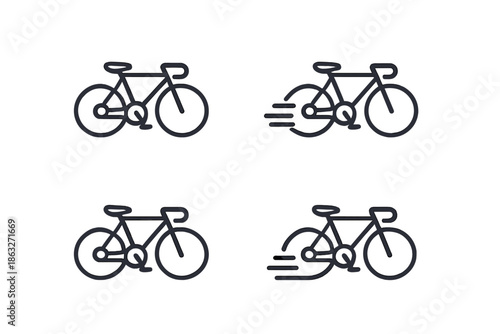 Four bicycles icons in a grid