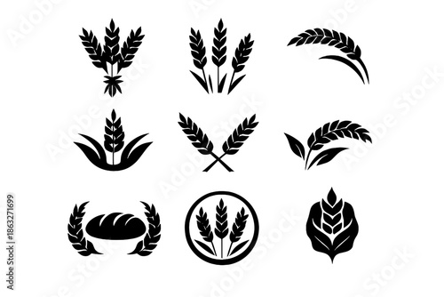 Set of Wheat Icons