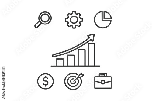 Business growth and analytics icons