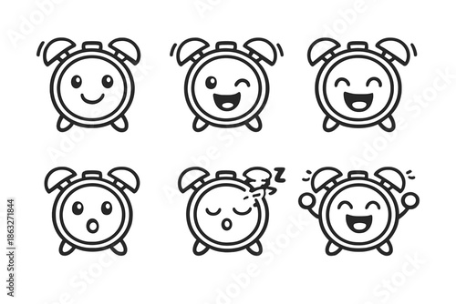 Cute Alarm Clock Emoticons