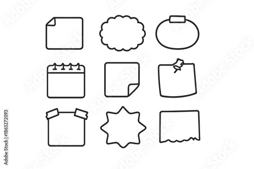 Sticky note icons collection