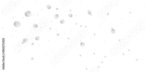 Transparent Water Drops on Isolated Transparent Background with Realistic Liquid Water Droplets Top View Condensation Effect Fresh Cool Wet Spray Bubble Splash Surface Pattern