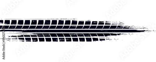 Tire track. Tyre mark of car, bike, motorcycle with grunge effect on white background.